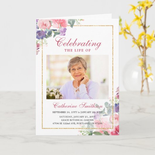 Élégant Fleur sauvage Plier Programme funéraire Im (Fleur jaune)