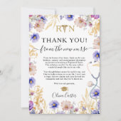 Élégant Fleur sauvage RN Nurse Merci de diplôme (Devant)