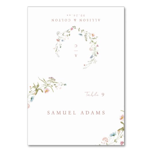 Elégant Fleur sauvage Rustic Boho Pladable Carte P (Par défaut)