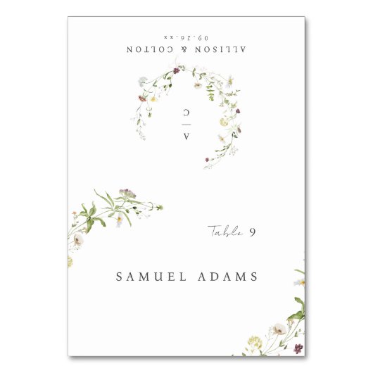 Elégant Fleur sauvage Rustic Boho Pladable Carte P (Par défaut)