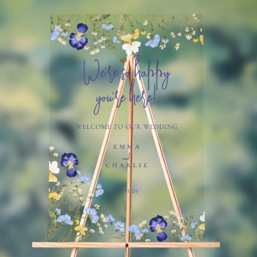 Élégant fleur sauvage Welcome Boho Mariage (Neutre)