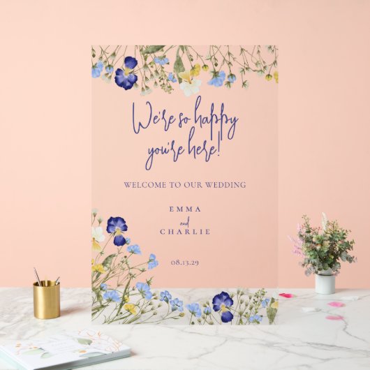 Élégant fleur sauvage Welcome Boho Mariage (Mariage)