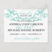 Élégant fleurir Enregistrer la date Carte postale (Devant)