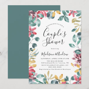 Élégant fleurit Floral Couple's Shower Invitation