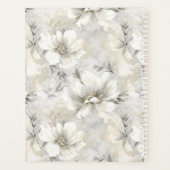 Elégant Fleurs blanches Monogramme Nom personnalis (Dos)