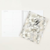 Elégant Fleurs blanches Monogramme Nom personnalis (Devant avec enveloppe)