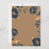 Élégant fleurs bleues et or Save The Date  (Dos)