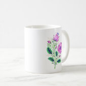 Elégant Fleurs Violettes Mug (Devant droit)