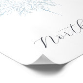 Élégant flocon de neige bleu glace affiche de l'ét (Coin)