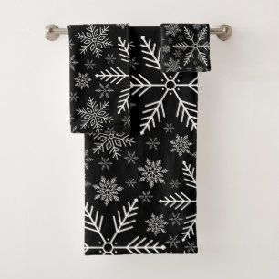 Élégant flocon de neige d'hiver blanc aqua noir