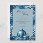 Élégant Flocon de neige Noël Invitation (Devant)