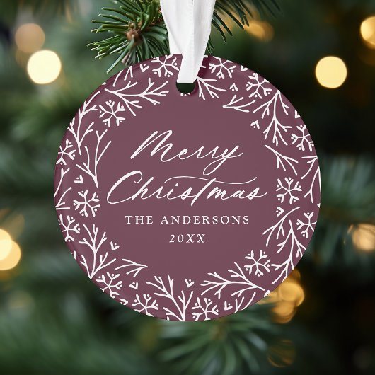 Élégant Flocon de neige Wreath Purple Photo