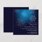 Élégant flocons de neige de la marine Invitation a (Devant / Derrière)