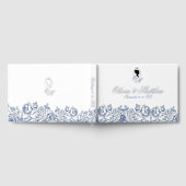 Elégant Flora Monogram Mariage Foil Guestbook (Complet)