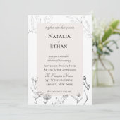 Elegant Flora Wedding Invitation Kaart (Staand voorkant)