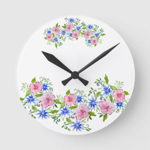 Elegant floraal decoratiepatroon ronde klok