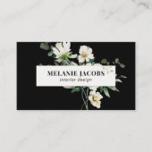 Elegant floraal professioneel interieur visitekaartje (Voorkant)