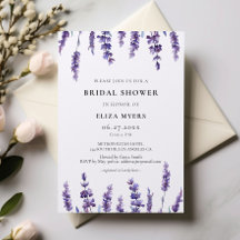 Elegant floraallavender Bridal doucheuitnodiging