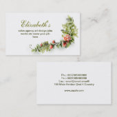 elegant  floraalroze wit visitekaartje (Voorkant / Achterkant)