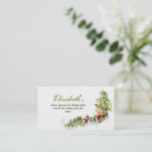 elegant  floraalroze wit visitekaartje (Staand voorkant)