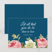 Elegant Floral 1 Corinthians 16: 14 Briefkaart (Voorkant / Achterkant)