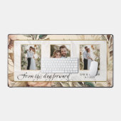 Elegant Floral 3-foto w / bruiloft script Bureaumat (Keyboard & Muis)