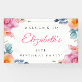 Élégant floral 50e anniversaire bannière de bienve (Horizontal)