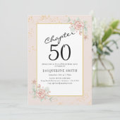 Elegant Floral 50ste verjaardag Kaart (Staand voorkant)