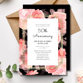Elegant Floral 50th Wedding Jubileum Kaart