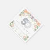 Elegant Floral 50th Wedding Jubileum Servet (Hoek)
