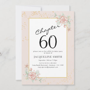 Élégant Floral 60e anniversaire Invitation