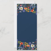 Élégant Floral 70e Anniversaire Programme Marine (Dos)