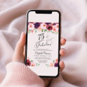 Elegant Floral 75th Birthday Party Kaart
