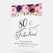 Elégant Floral 80e anniversaire fête Bienvenue Fro (Angle)