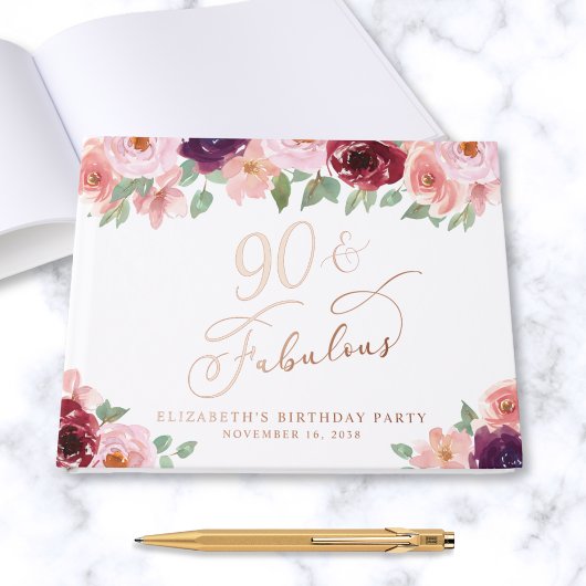 Elégant Floral 90e anniversaire Rose Gold