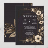 Elégant Floral Abstract Design Invitation (Devant / Derrière)