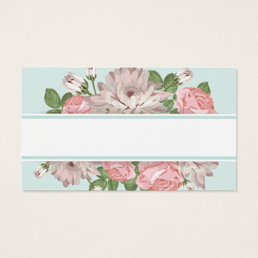 Elegant Floral Achtergrond Visitekaartje (Achterkant)