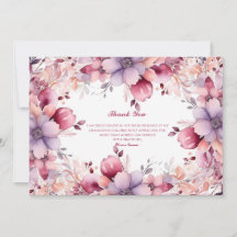 Elegant Floral Afstuderen Dank u kaart
