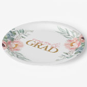 Elegant Floral Afstuderen Paper Borden Papieren Bordje (Gekanteld)