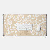 Élégant Floral Ajouter Votre Nom Fille Blanc Et Ta (Clavier et souris)