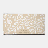 Élégant Floral Ajouter Votre Nom Fille Blanc Et Ta (Recto)