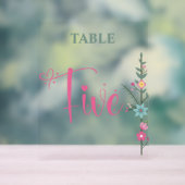 Élégant Floral Amour Numéro de Table de Mariage DE (Neutre)