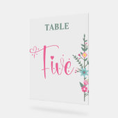 Élégant Floral Amour Numéro de Table de Mariage DE (Angle)