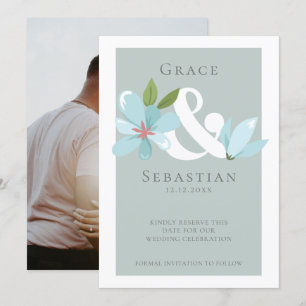 Elegant Floral Ampersand Wedding Save the Date