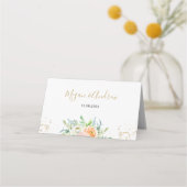 Elegant Floral and Gold Place Card (Achterkant)