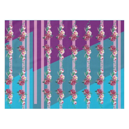 Elegant Floral and Lines Tablecloth Tafelkleed (Voorkant (Horizontaal))