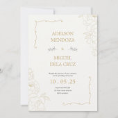 Elegant Floral and Minimalist wedding invitation (Devant)