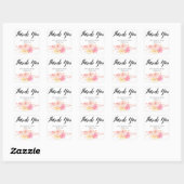 Élégant floral Aquarelle Mariage Stickers Carré (Feuille)