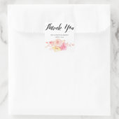 Élégant floral Aquarelle Mariage Stickers Carré (Sac)