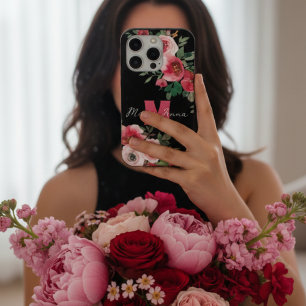 Élégant floral aquarelle rose Nom personnalisé Noi